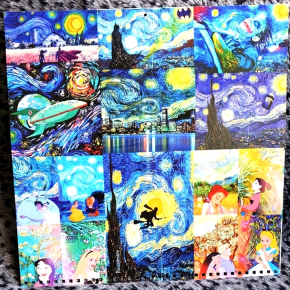 art class Other - Van Gogh Pop Culture Parody Wall Art Disney Comics